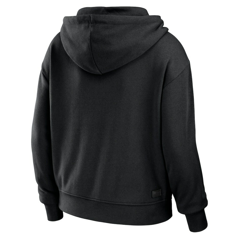 New Orleans Saints WEAR by Erin Andrews Women's Color Block Light Weight Modest Crop Full-Zip Hoodie - Black/White discount