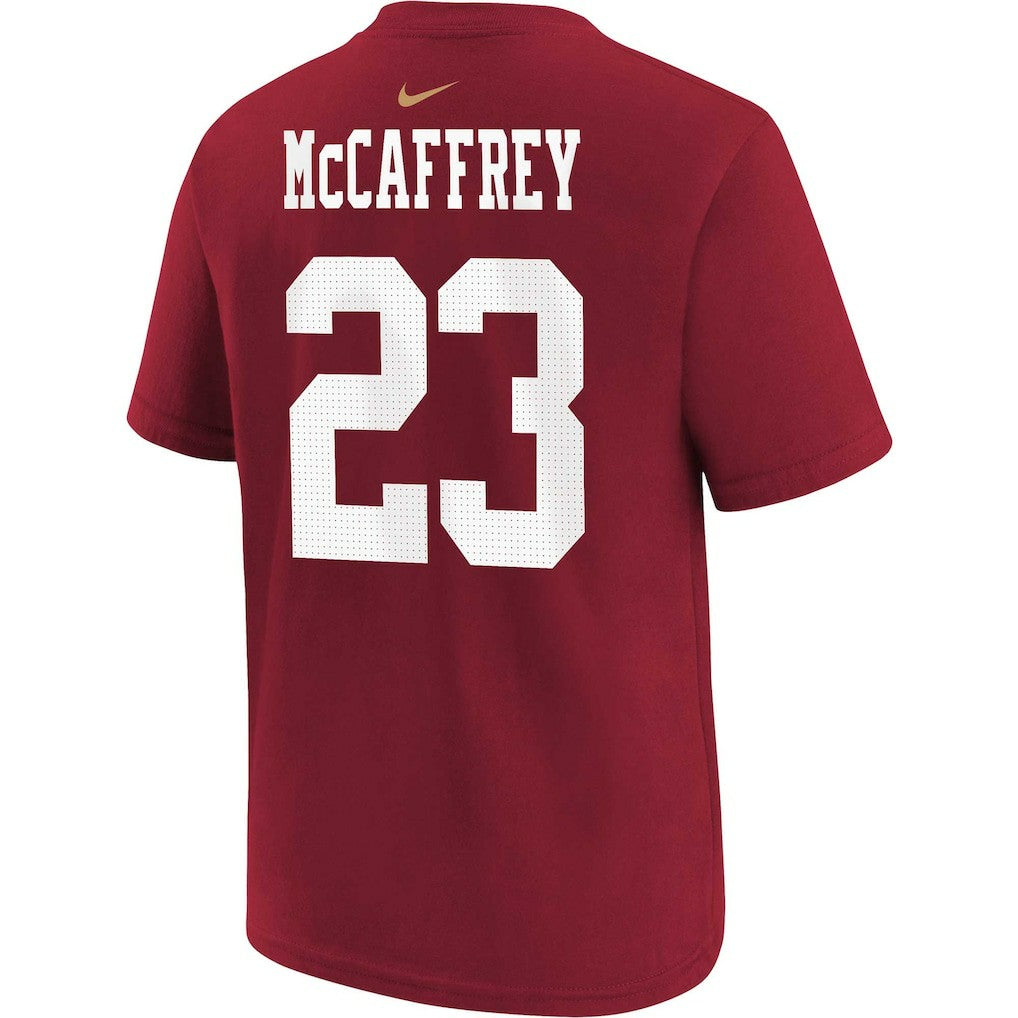 Christian McCaffrey San Francisco 49ers Youth Player Name & Number T-Shirt - Scarlet cheap
