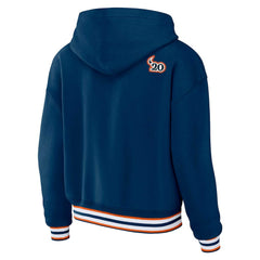 Chicago Bears WEAR by Erin Andrews Women's Plus Size Lace-Up Pullover Hoodie - Navy discount
