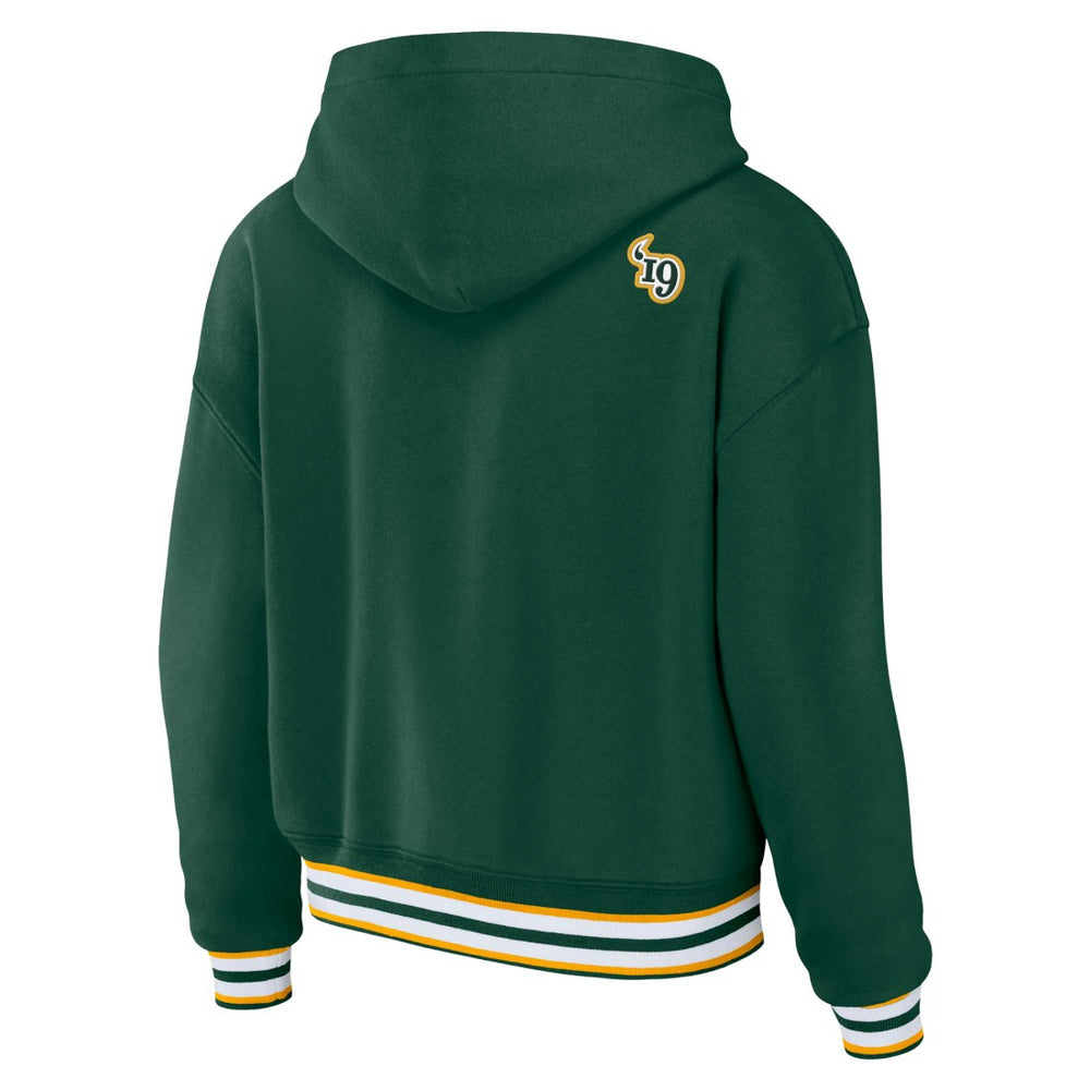 Green Bay Packers WEAR by Erin Andrews Women's Plus Size Lace-Up Pullover Hoodie - Green cheap