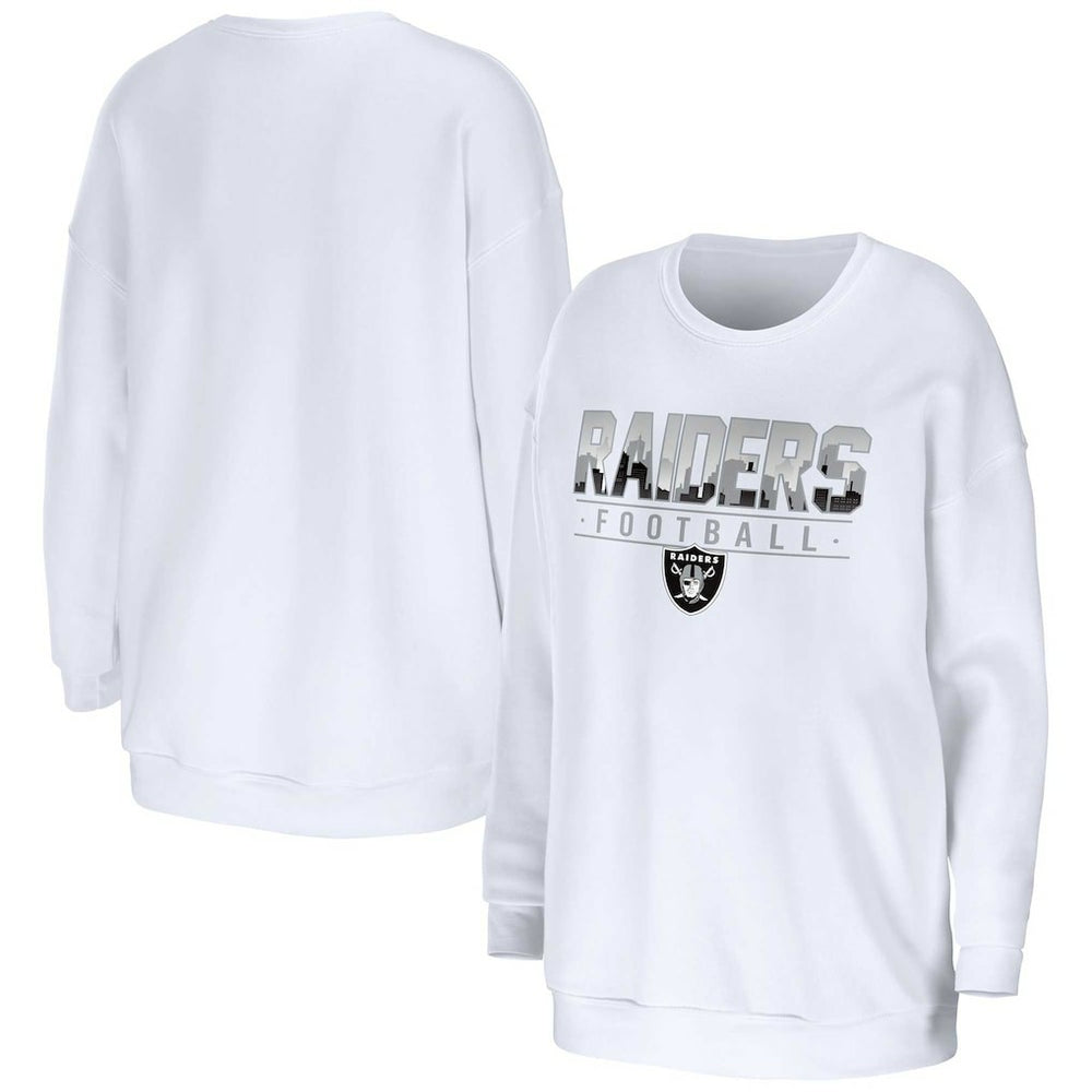 Las Vegas Raiders WEAR by Erin Andrews Women's Domestic Pullover Sweatshirt - White outlet