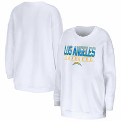 Los Angeles Chargers WEAR by Erin Andrews Women's Domestic Pullover Sweatshirt - White outlet