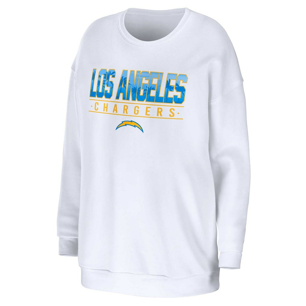 Los Angeles Chargers WEAR by Erin Andrews Women's Domestic Pullover Sweatshirt - White outlet