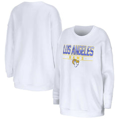 Los Angeles Rams WEAR by Erin Andrews Women's Domestic Pullover Sweatshirt - White discount