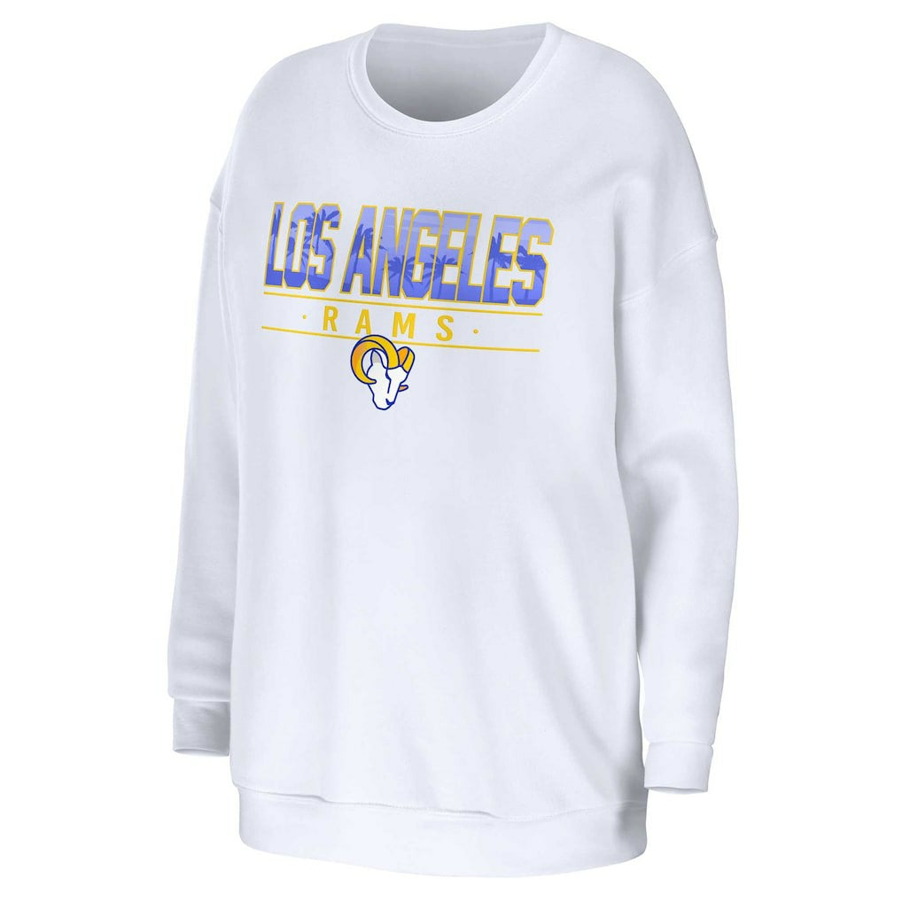 Los Angeles Rams WEAR by Erin Andrews Women's Domestic Pullover Sweatshirt - White discount