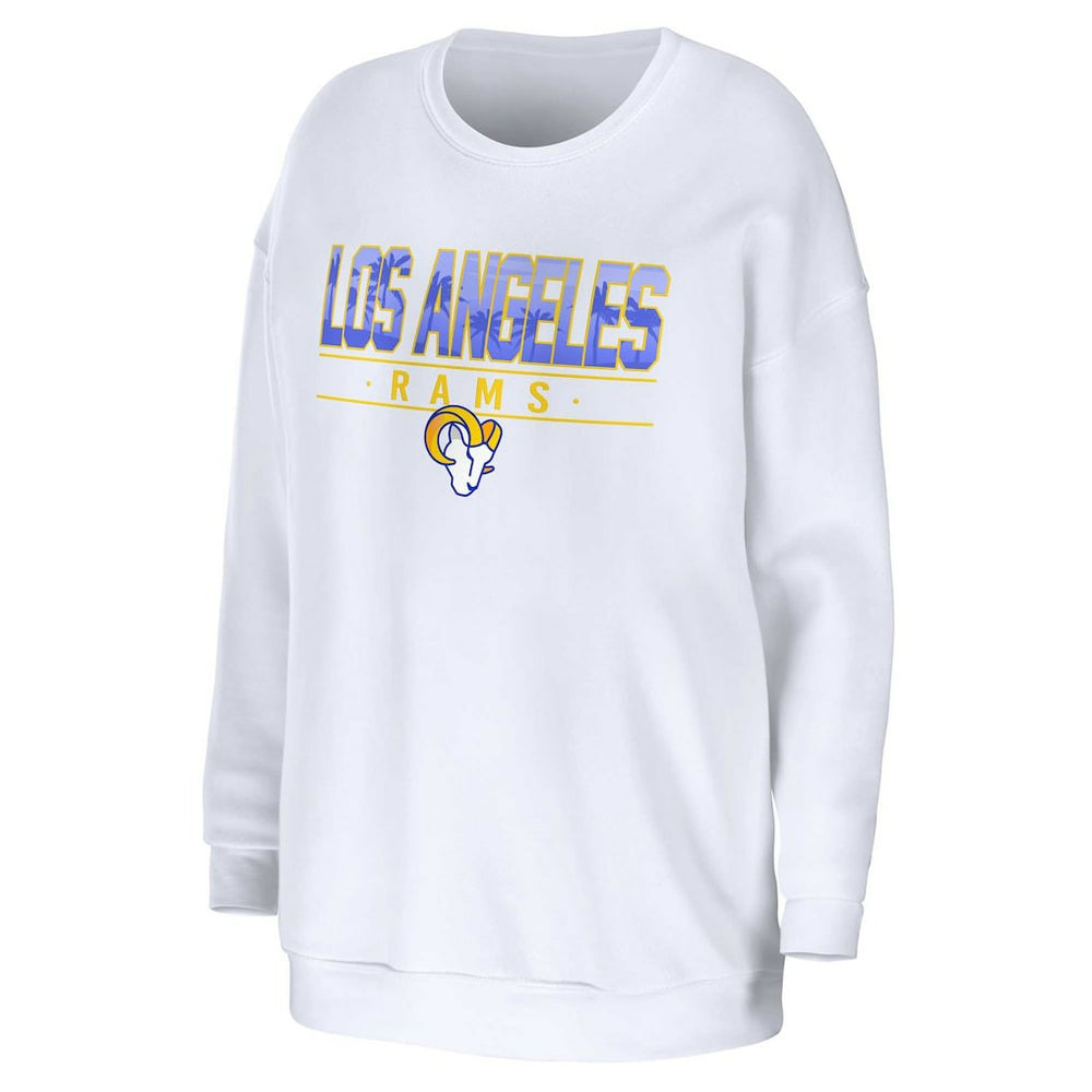 Los Angeles Rams WEAR by Erin Andrews Women's Domestic Pullover Sweatshirt - White discount