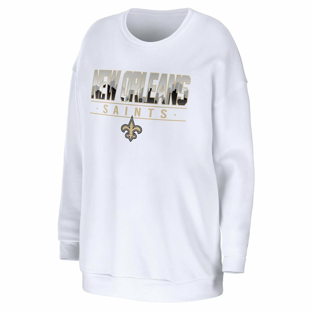 New Orleans Saints WEAR by Erin Andrews Women's Domestic Pullover Sweatshirt - White cheap