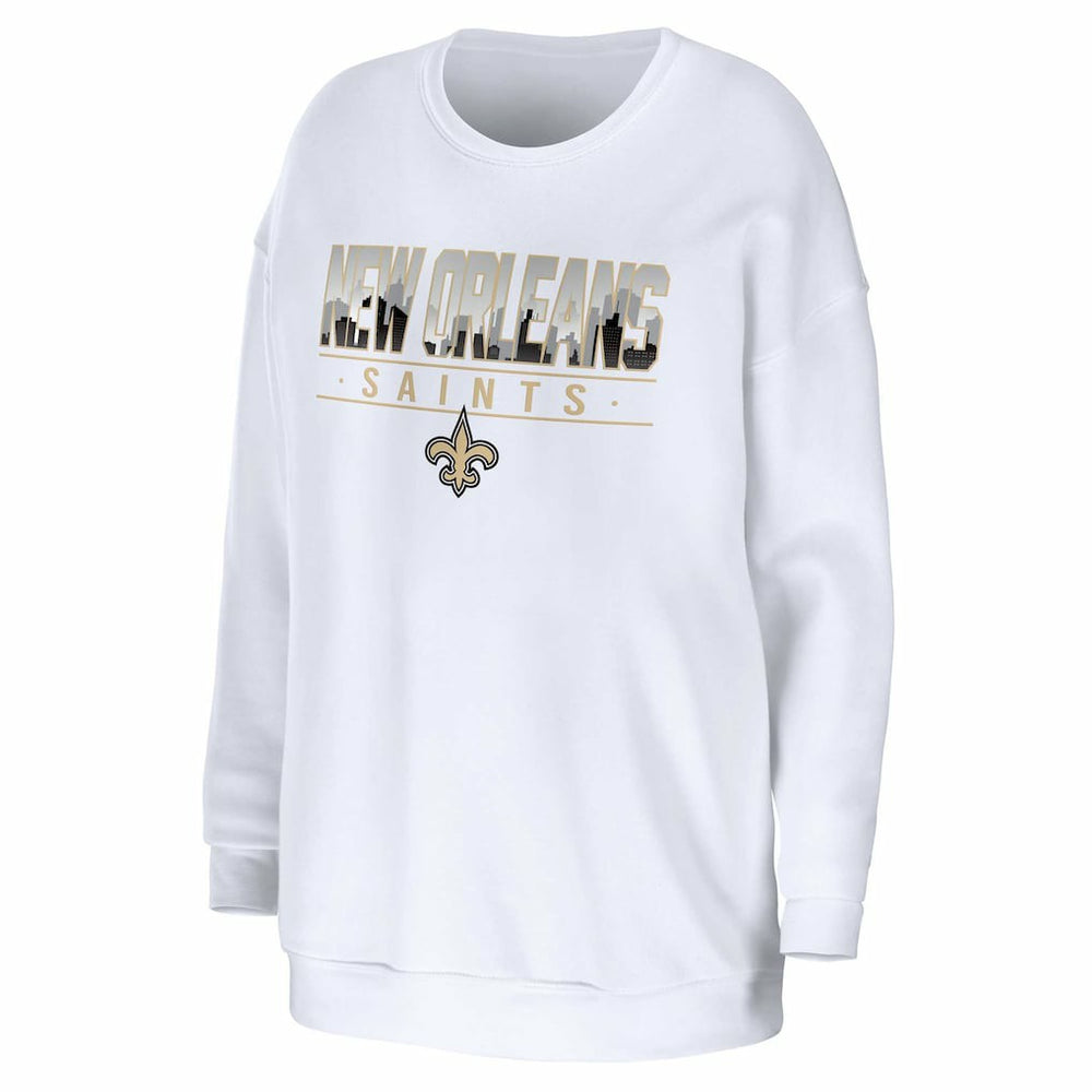 New Orleans Saints WEAR by Erin Andrews Women's Domestic Pullover Sweatshirt - White cheap