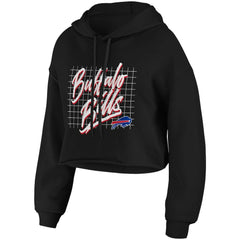 Buffalo Bills WEAR by Erin Andrews Women's Domestic Cropped Pullover Hoodie - Black cheap