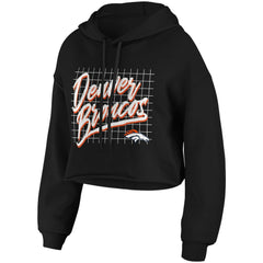 Denver Broncos WEAR by Erin Andrews Women's Domestic Cropped Pullover Hoodie - Black on sale