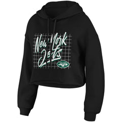 New York Jets WEAR by Erin Andrews Women's Domestic Cropped Pullover Hoodie - Black online