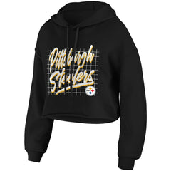 Pittsburgh Steelers WEAR by Erin Andrews Women's Domestic Cropped Pullover Hoodie - Black online