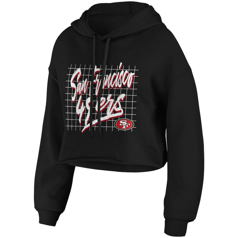 San Francisco 49ers WEAR by Erin Andrews Women's Domestic Cropped Pullover Hoodie - Black online