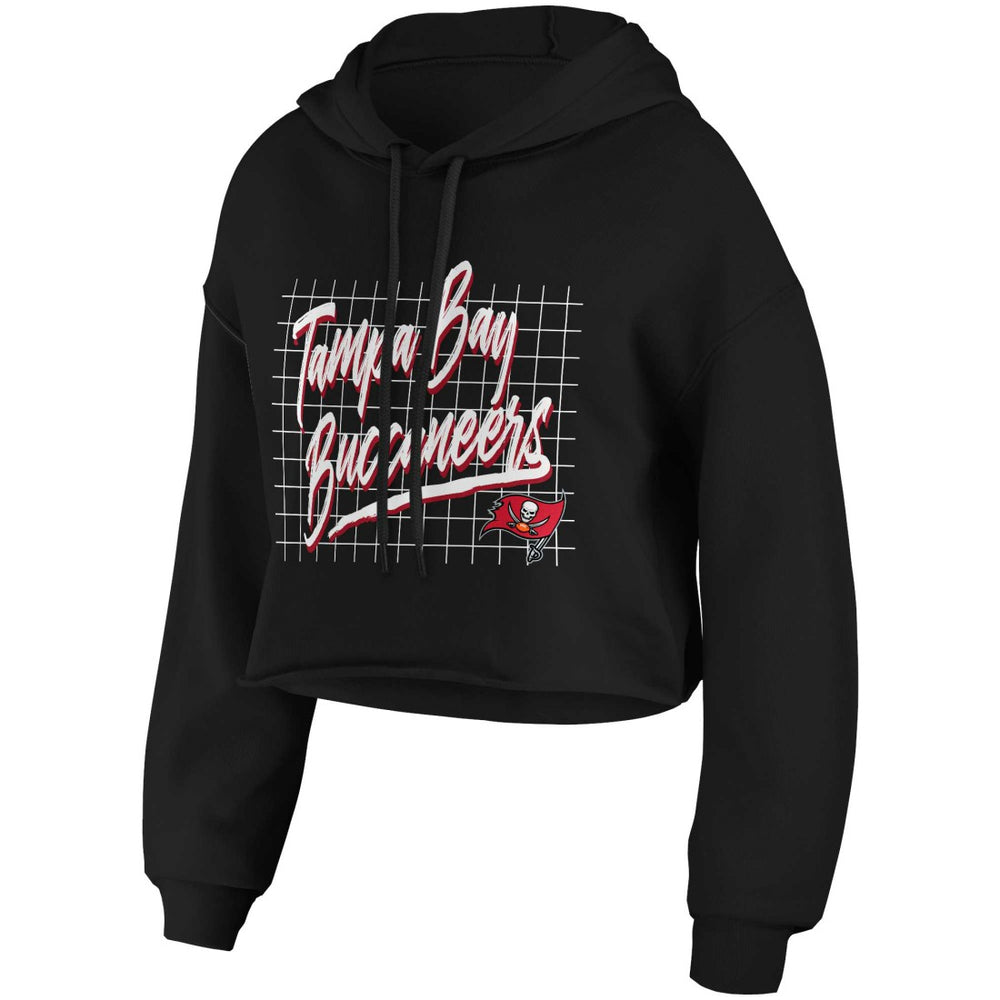 Tampa Bay Buccaneers WEAR by Erin Andrews Women's Domestic Cropped Pullover Hoodie - Black outlet