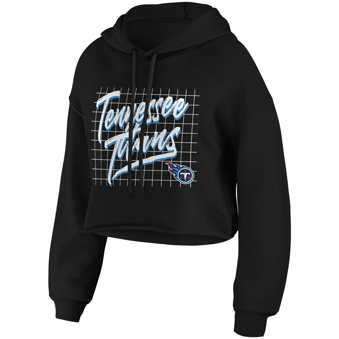 Tennessee Titans WEAR by Erin Andrews Women's Domestic Cropped Pullover Hoodie - Black cheap