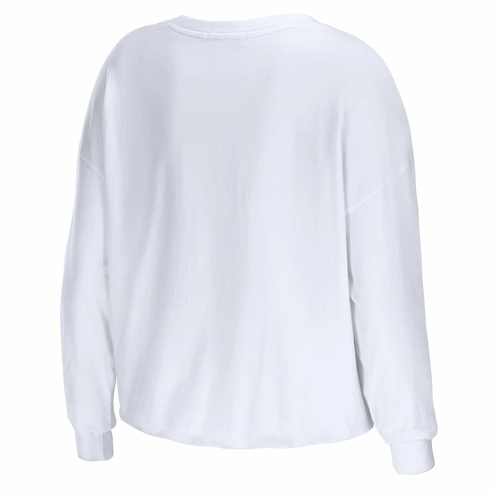 Atlanta Falcons WEAR by Erin Andrews Women's Domestic Cropped Long Sleeve T-Shirt - White outlet