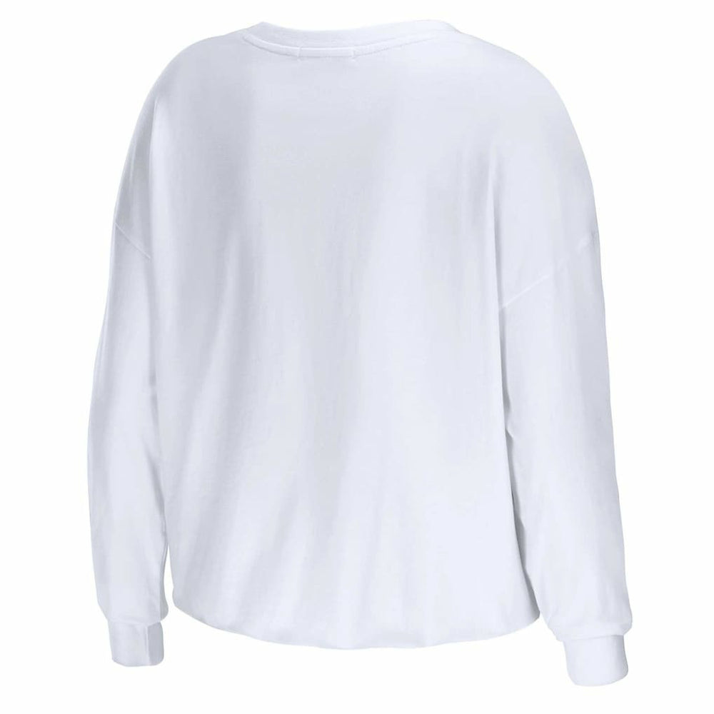 Atlanta Falcons WEAR by Erin Andrews Women's Domestic Cropped Long Sleeve T-Shirt - White outlet