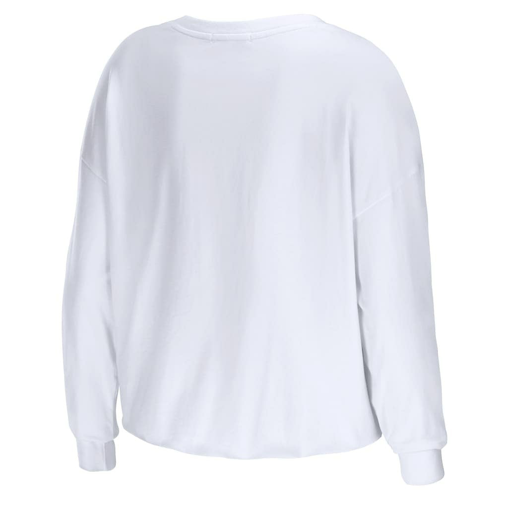 Los Angeles Rams WEAR by Erin Andrews Women's Domestic Cropped Long Sleeve T-Shirt - White outlet