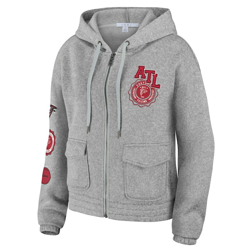 Atlanta Falcons WEAR by Erin Andrews Women's Full-Zip Hoodie - Heather Gray online