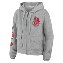 Atlanta Falcons WEAR by Erin Andrews Women's Full-Zip Hoodie - Heather Gray online