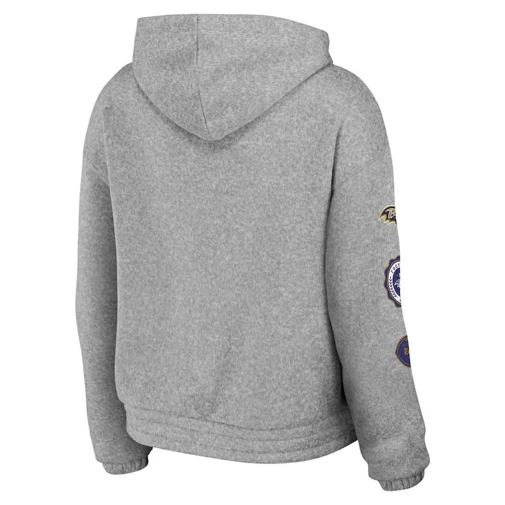 Baltimore Ravens WEAR by Erin Andrews Women's Full-Zip Hoodie - Heather Gray cheap