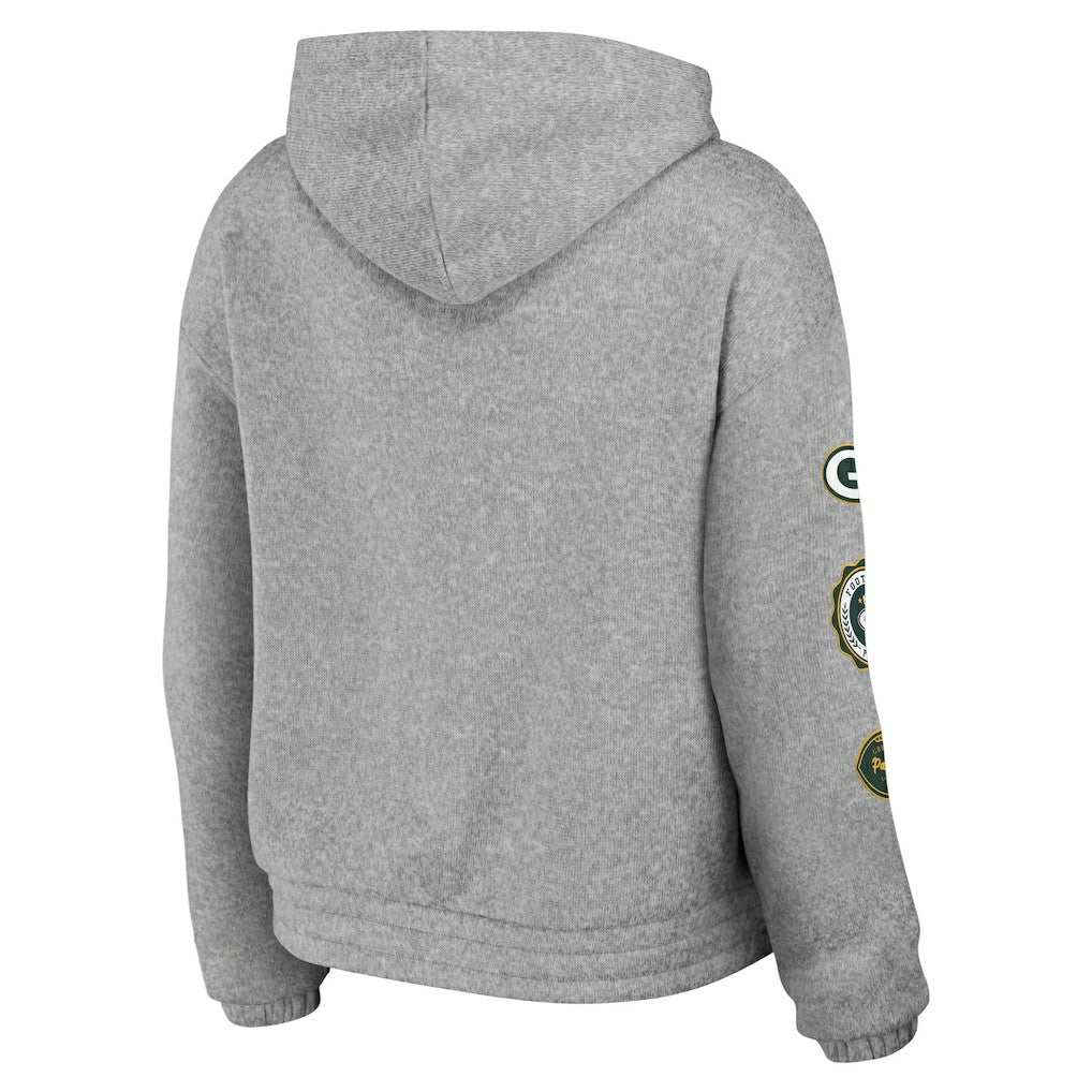 Green Bay Packers WEAR by Erin Andrews Women's Full-Zip Hoodie - Heather Gray outlet