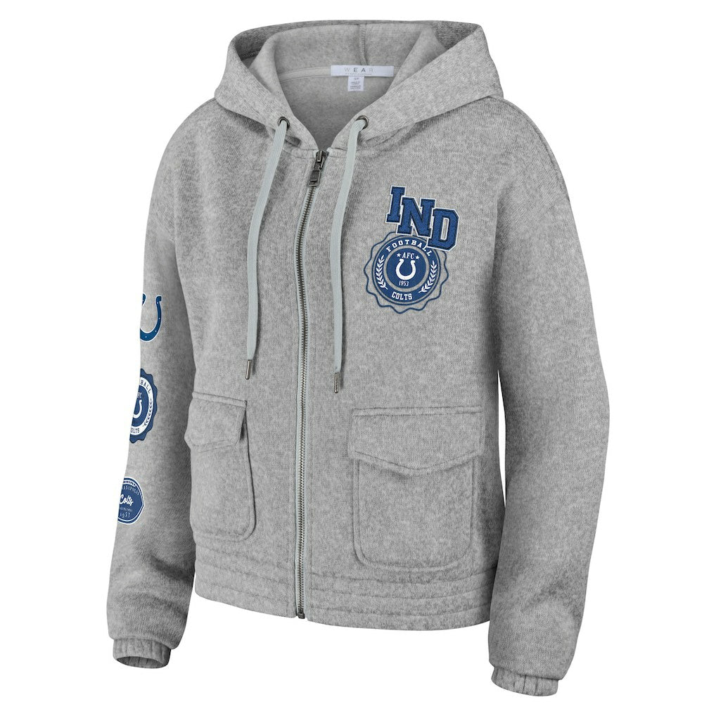 Indianapolis Colts WEAR by Erin Andrews Women's Full-Zip Hoodie - Heather Gray outlet