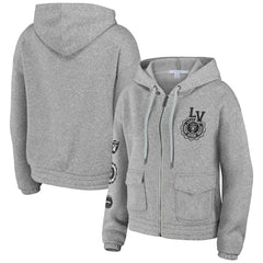Las Vegas Raiders WEAR by Erin Andrews Women's Full-Zip Hoodie - Heather Gray outlet