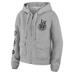 Las Vegas Raiders WEAR by Erin Andrews Women's Full-Zip Hoodie - Heather Gray outlet