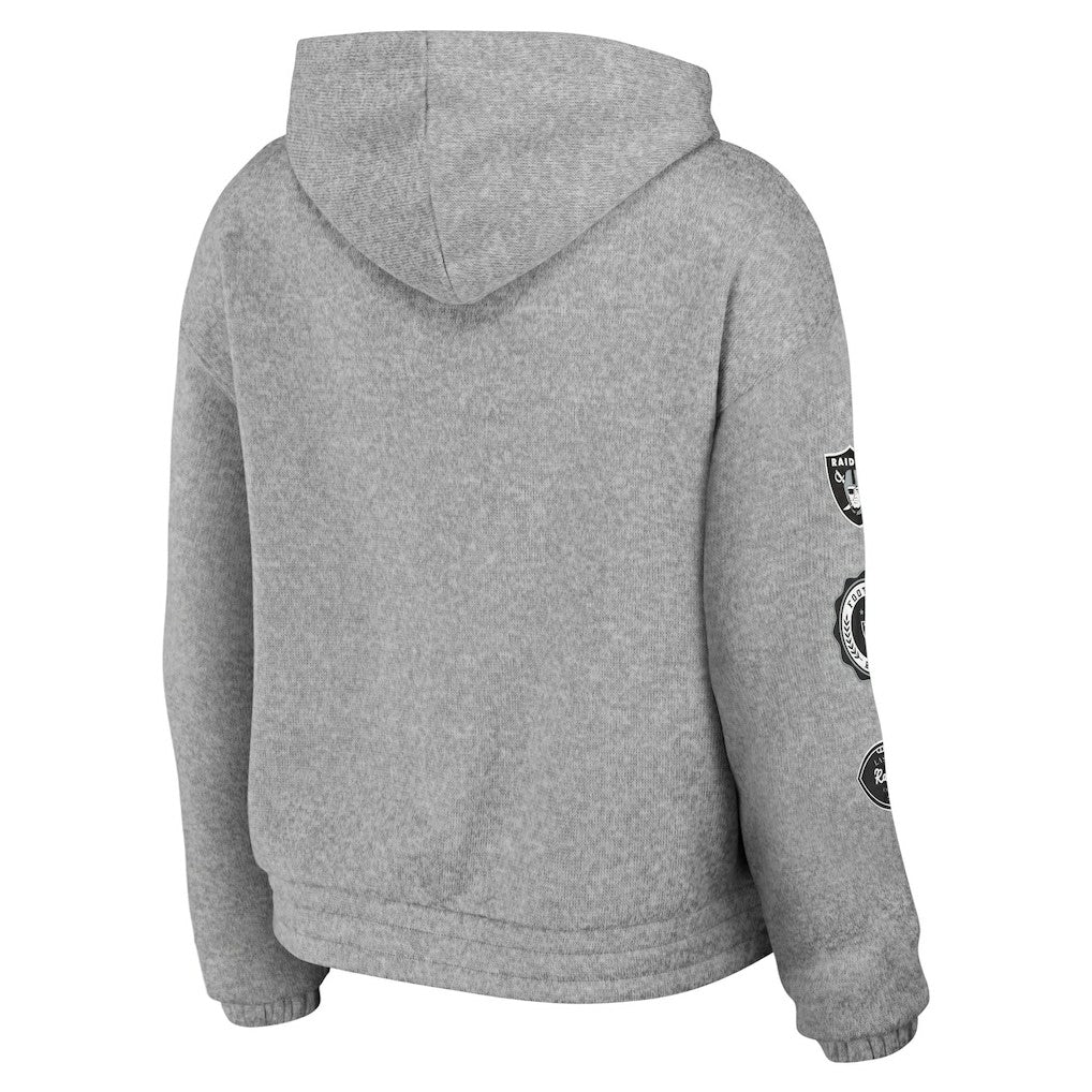 Las Vegas Raiders WEAR by Erin Andrews Women's Full-Zip Hoodie - Heather Gray outlet