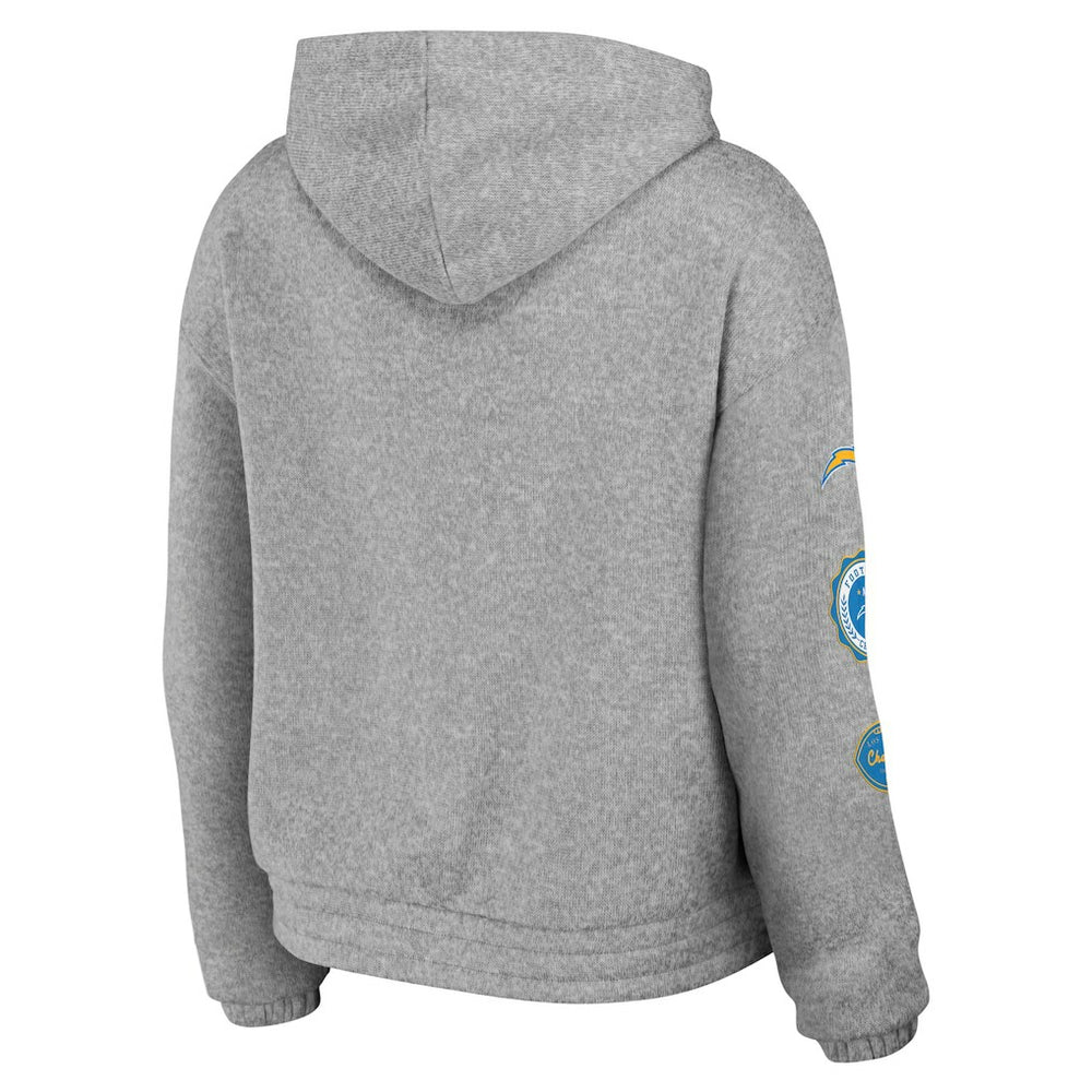 Los Angeles Chargers WEAR by Erin Andrews Women's Full-Zip Hoodie - Heather Gray discount