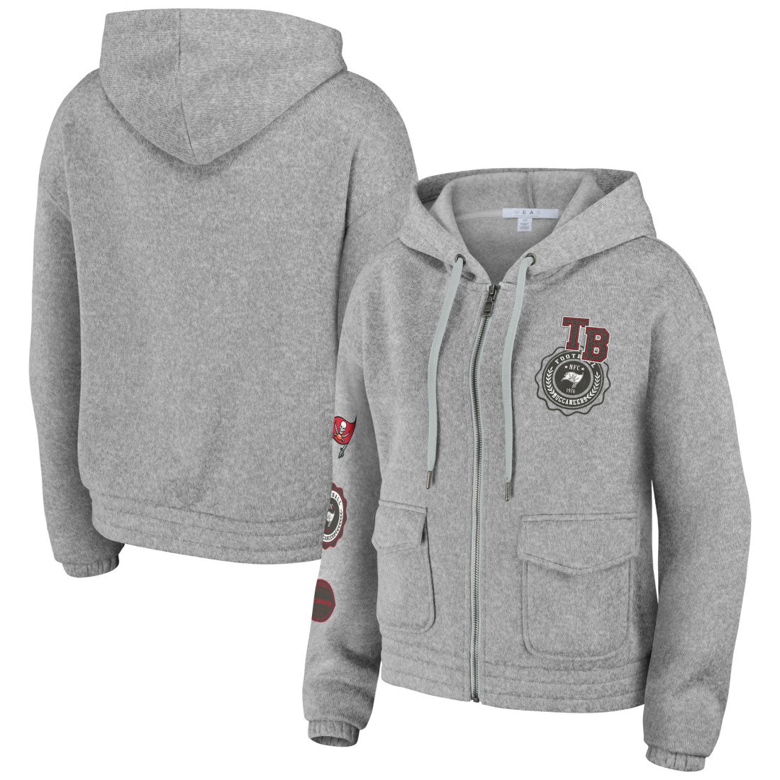 Tampa Bay Buccaneers WEAR by Erin Andrews Women's Full-Zip Hoodie - Heather Gray for sale