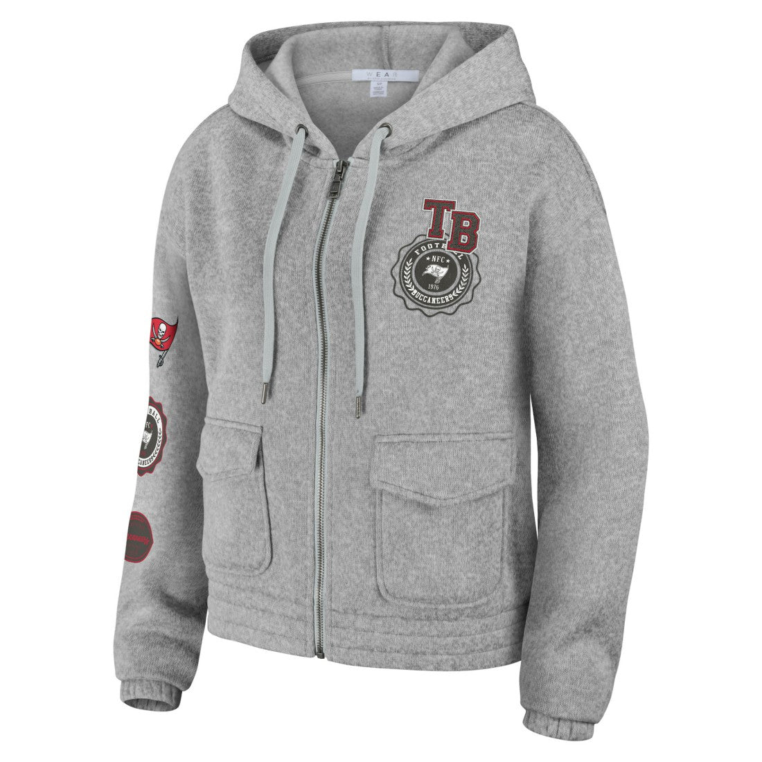 Tampa Bay Buccaneers WEAR by Erin Andrews Women's Full-Zip Hoodie - Heather Gray for sale