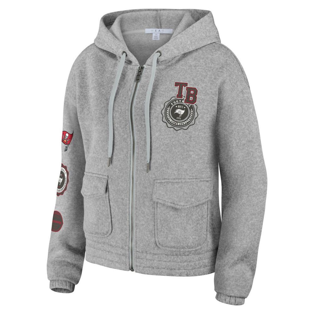 Tampa Bay Buccaneers WEAR by Erin Andrews Women's Full-Zip Hoodie - Heather Gray for sale