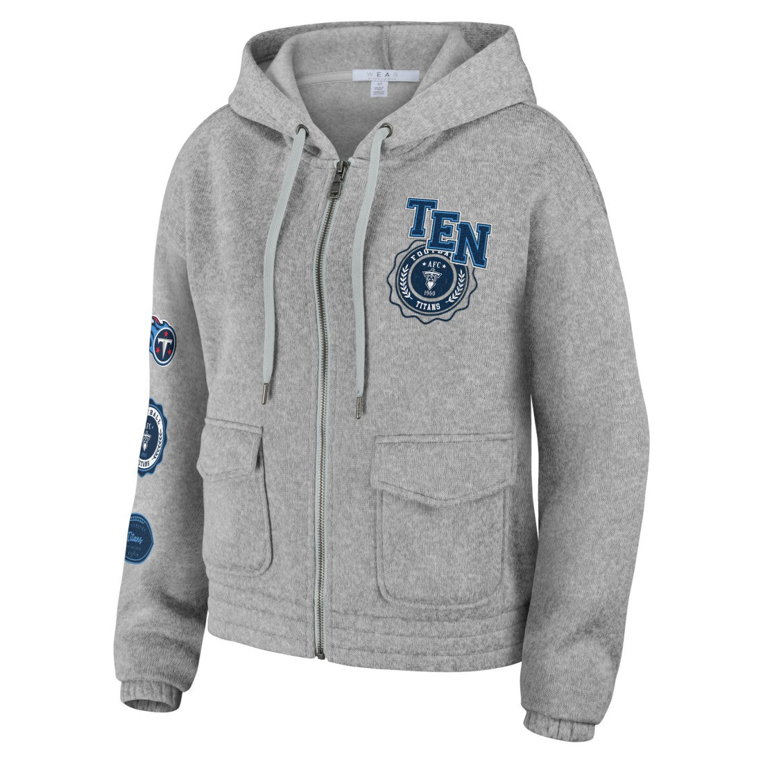 Tennessee Titans WEAR by Erin Andrews Women's Full-Zip Hoodie - Heather Gray on sale