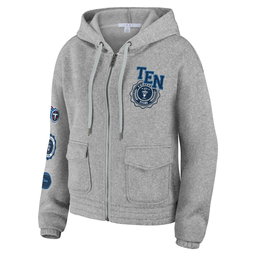 Tennessee Titans WEAR by Erin Andrews Women's Full-Zip Hoodie - Heather Gray on sale