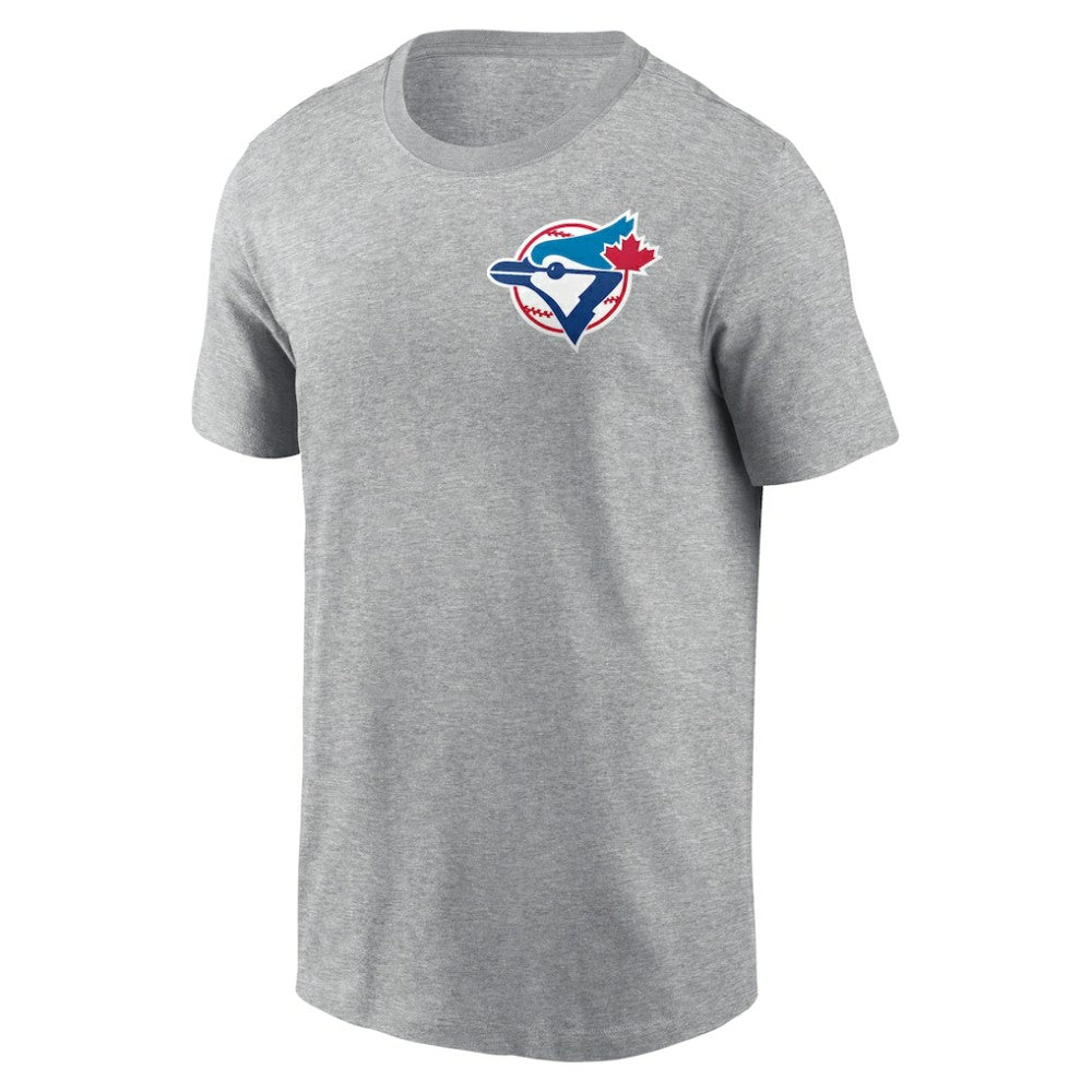 Toronto Blue Jays Cooperstown Collection Large Logo 2-Hit T-Shirt Heather Gray