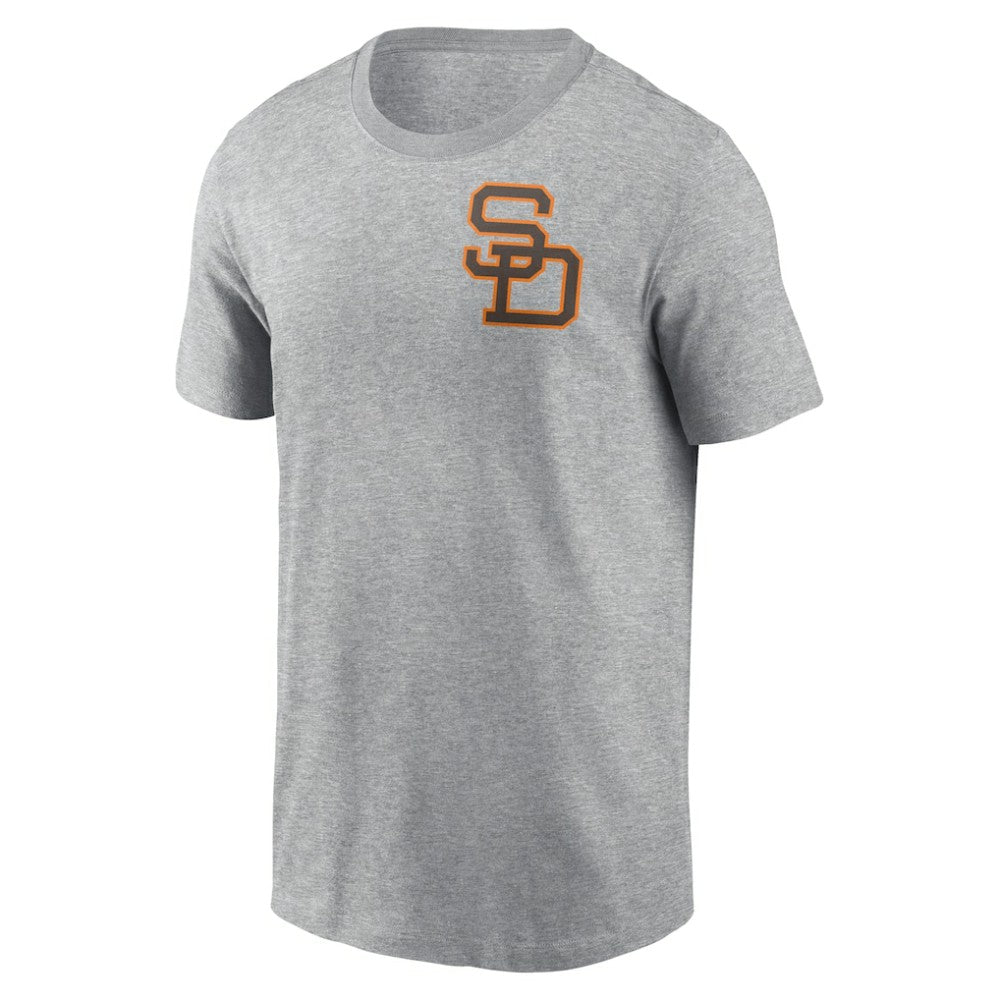 San Diego Padres Cooperstown Collection Large Logo 2-Hit T-Shirt Heather Gray