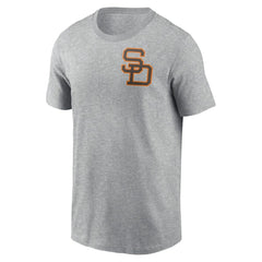 San Diego Padres Cooperstown Collection Large Logo 2-Hit T-Shirt Heather Gray