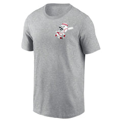 Cincinnati Reds Cooperstown Collection Large Logo 2-Hit T-Shirt Heather Gray
