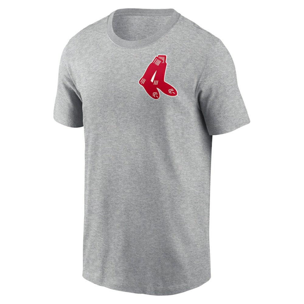 Boston Red Sox Cooperstown Collection Large Logo 2-Hit T-Shirt Heather Gray