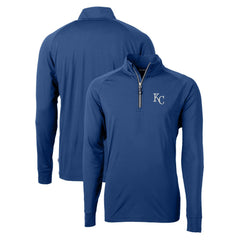Kansas City Royals Cutter & Buck Adapt Eco Knit Stretch Recycled Quarter-Zip Pullover Top Royal