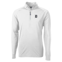 Detroit Tigers Cutter & Buck Adapt Eco Knit Stretch Recycled Quarter-Zip Pullover Top White