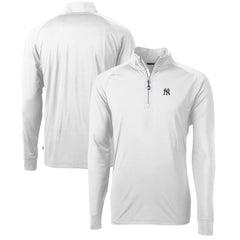 New York Yankees Cutter & Buck Adapt Eco Knit Stretch Recycled Quarter-Zip Pullover Top White