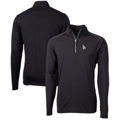 Los Angeles Dodgers Cutter & Buck Adapt Eco Knit Stretch Recycled Quarter-Zip Pullover Top Black