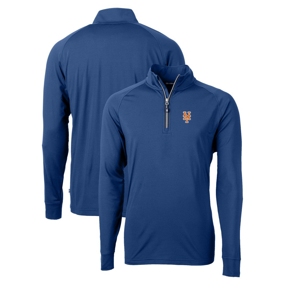 New York Mets Cutter & Buck Adapt Eco Knit Stretch Recycled Quarter-Zip Pullover Top Royal