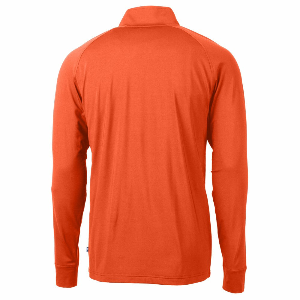 New York Mets Cutter & Buck Adapt Eco Knit Stretch Recycled Quarter-Zip Pullover Top Orange