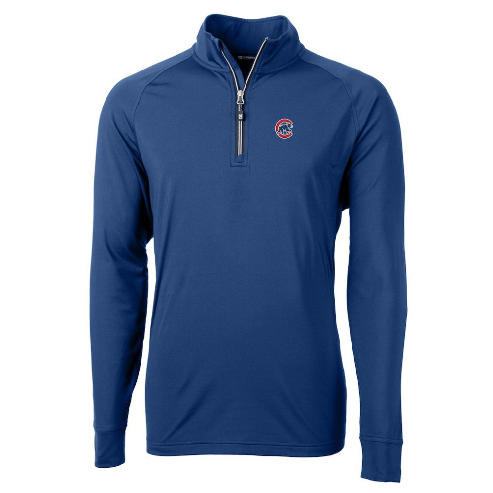Chicago Cubs Cutter & Buck Adapt Eco Knit Stretch Recycled Quarter-Zip Pullover Top Royal