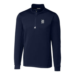Detroit Tigers Cutter & Buck Traverse Stretch Quarter-Zip Pullover Top Navy