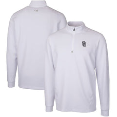 San Diego Padres Cutter & Buck Traverse Stretch Quarter-Zip Pullover Top White